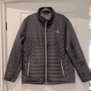 The North Face Men's Charcoal and Light Gray Puffer Jacket